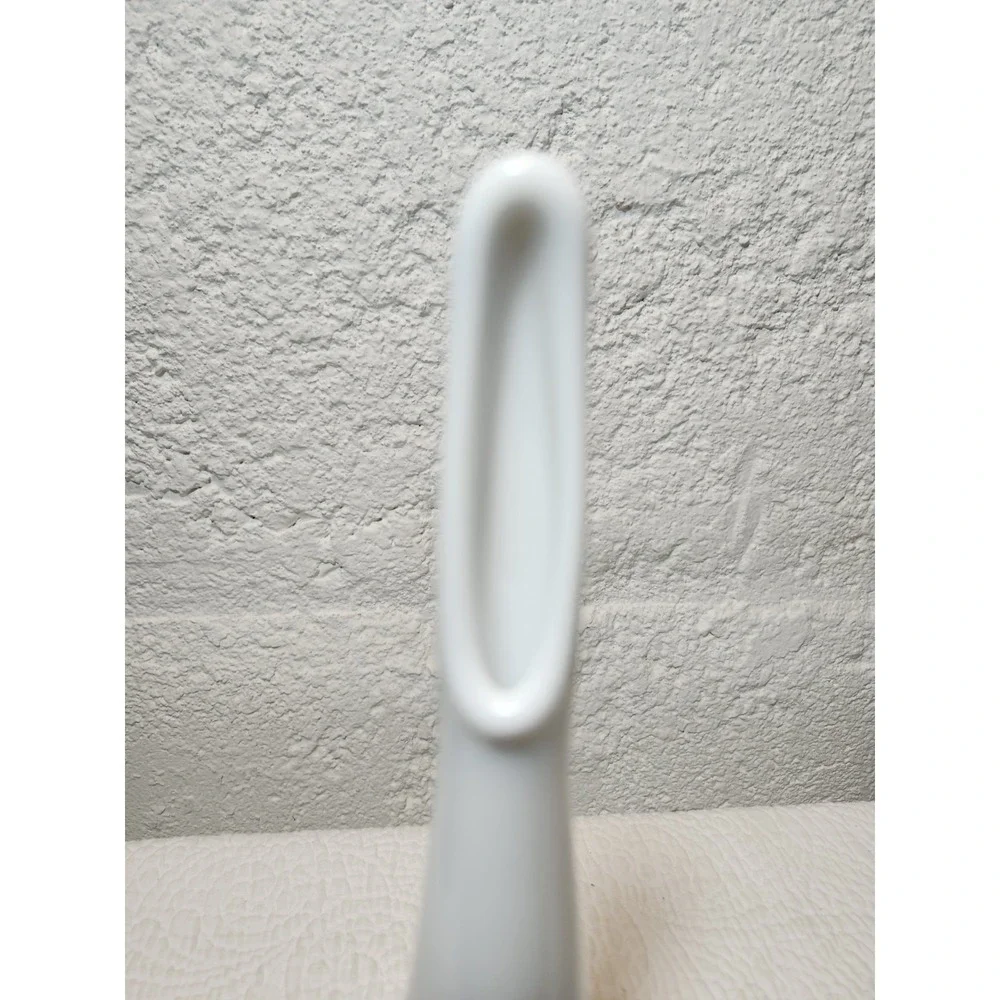 Vintage Fenton white milk glass bud vase, Cabbage Rose Pattern 10